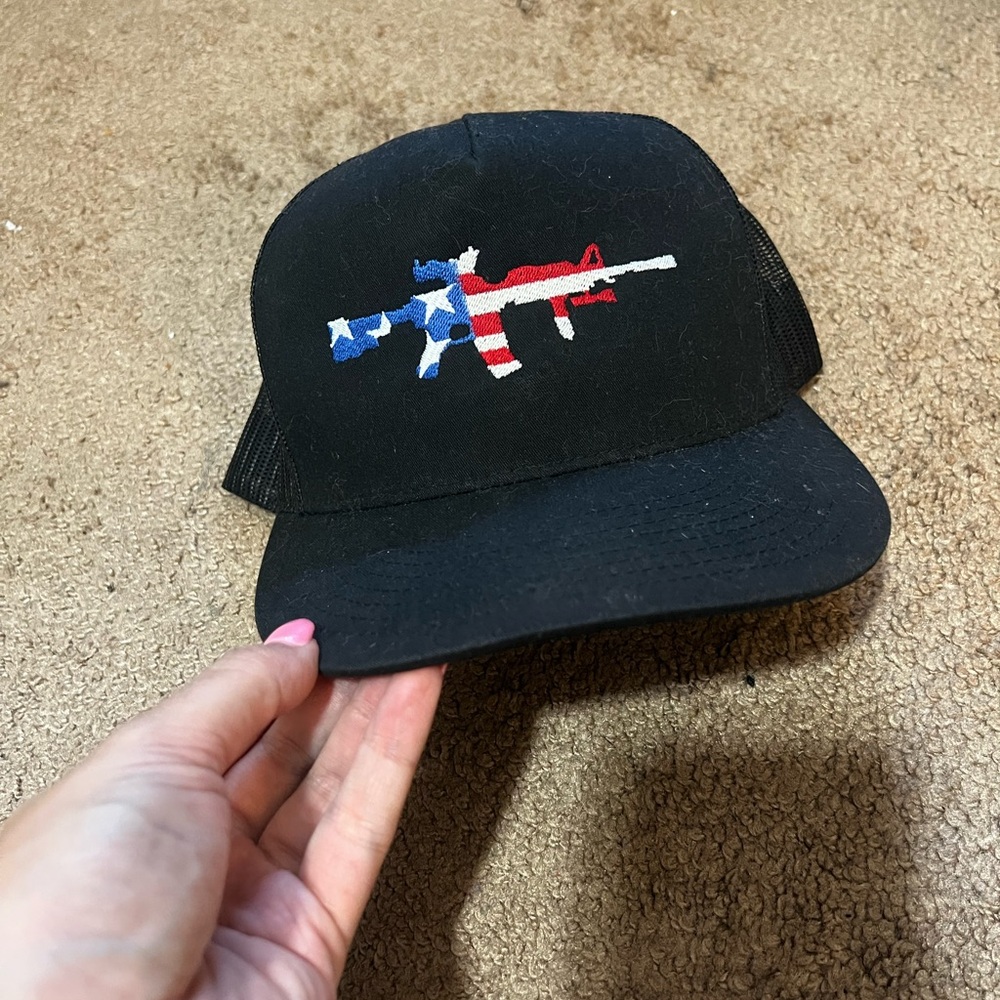 Black Cap with USA Flag Design